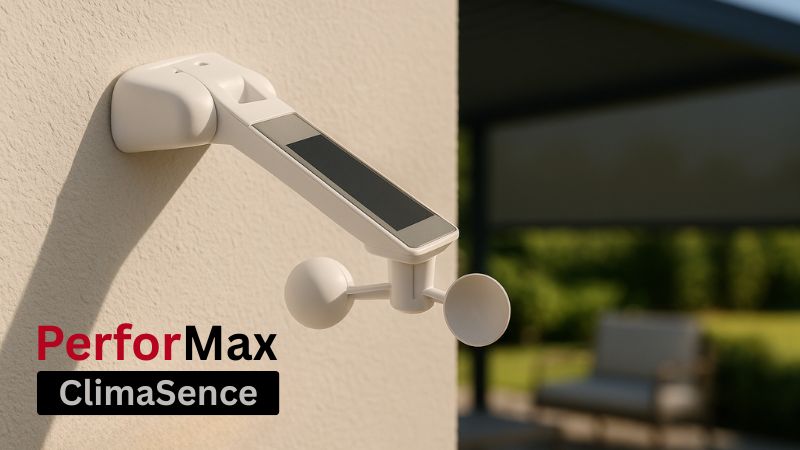 ClimaSense Sun and Wind Sensor Accessory for Motorised Outdoor Blinds – Automatic Weather Responsive Operation