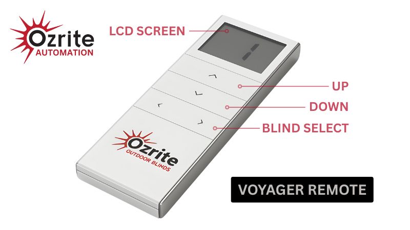 Voyager Remote Control for Motorised Outdoor Blinds – LCD Screen and 50m Range