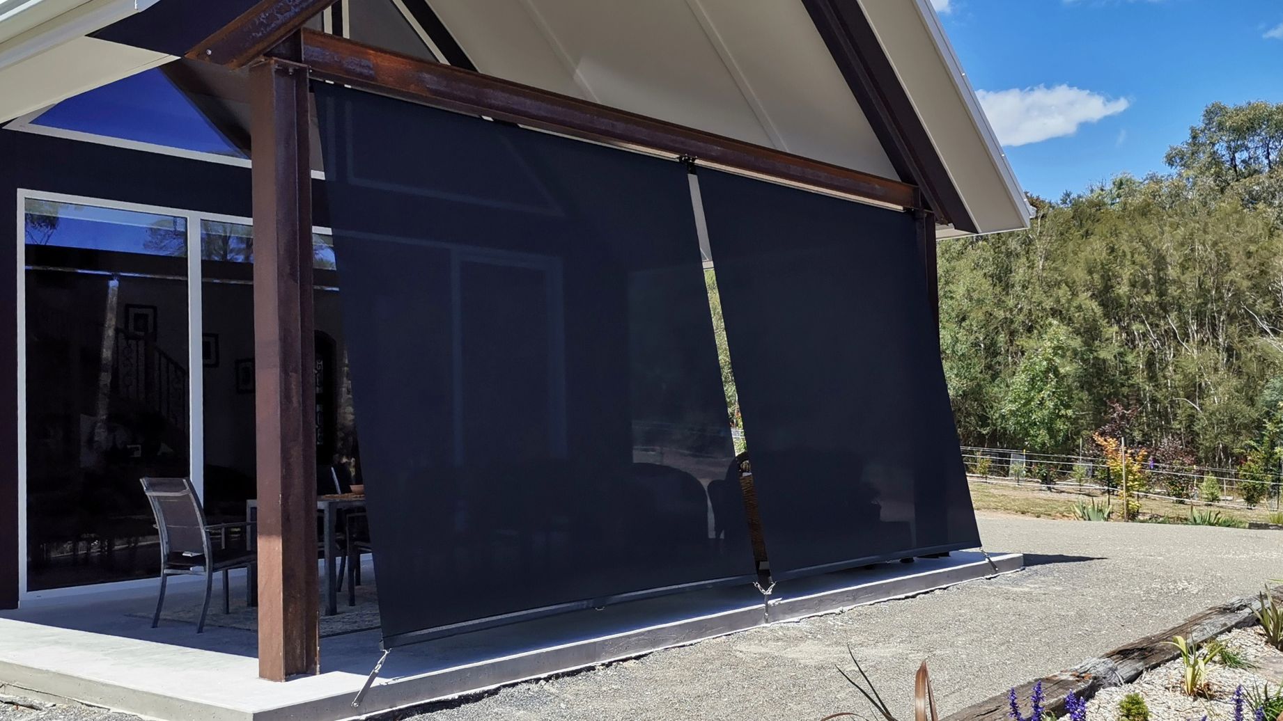DIY outdoor blinds providing shade and privacy for Australian patios by Ozrite