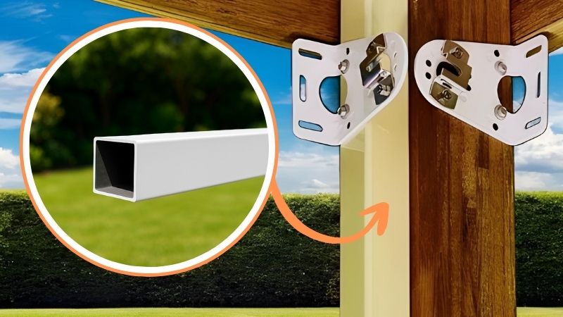 Outdoor blinds spacer used for corner installations to align blinds at the same height on a post