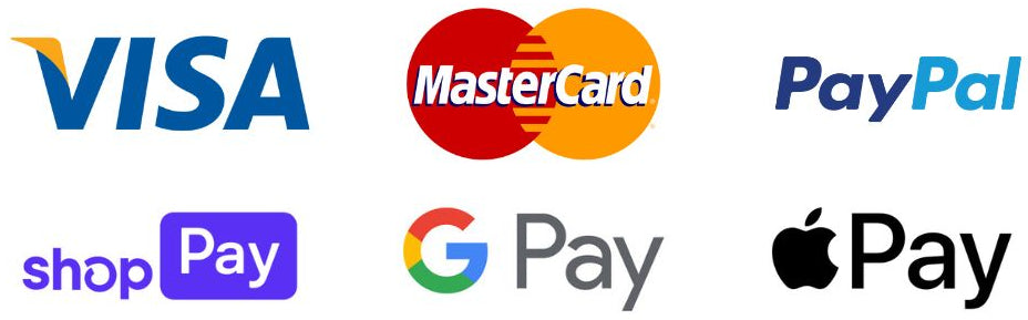 Secure payment options for Ozrite Outdoor Blinds including Visa, Mastercard, PayPal, Shop Pay, Google Pay, and Apple Pay