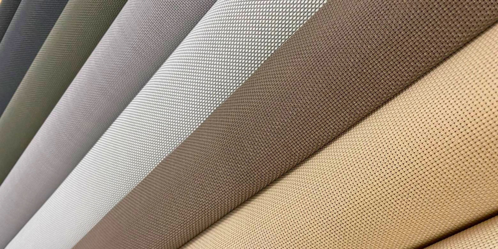 Ozrite outdoor blind fabric and colour samples for choosing 95 or 99 mesh