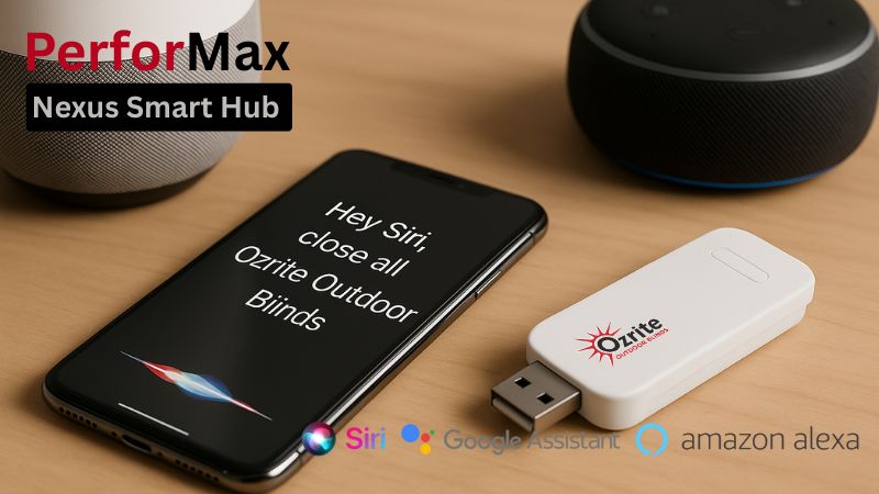 Nexus Smart Wi-Fi Hub Accessory for Motorised Outdoor Blinds – Remote and App Control with Alexa, Siri, and Google
