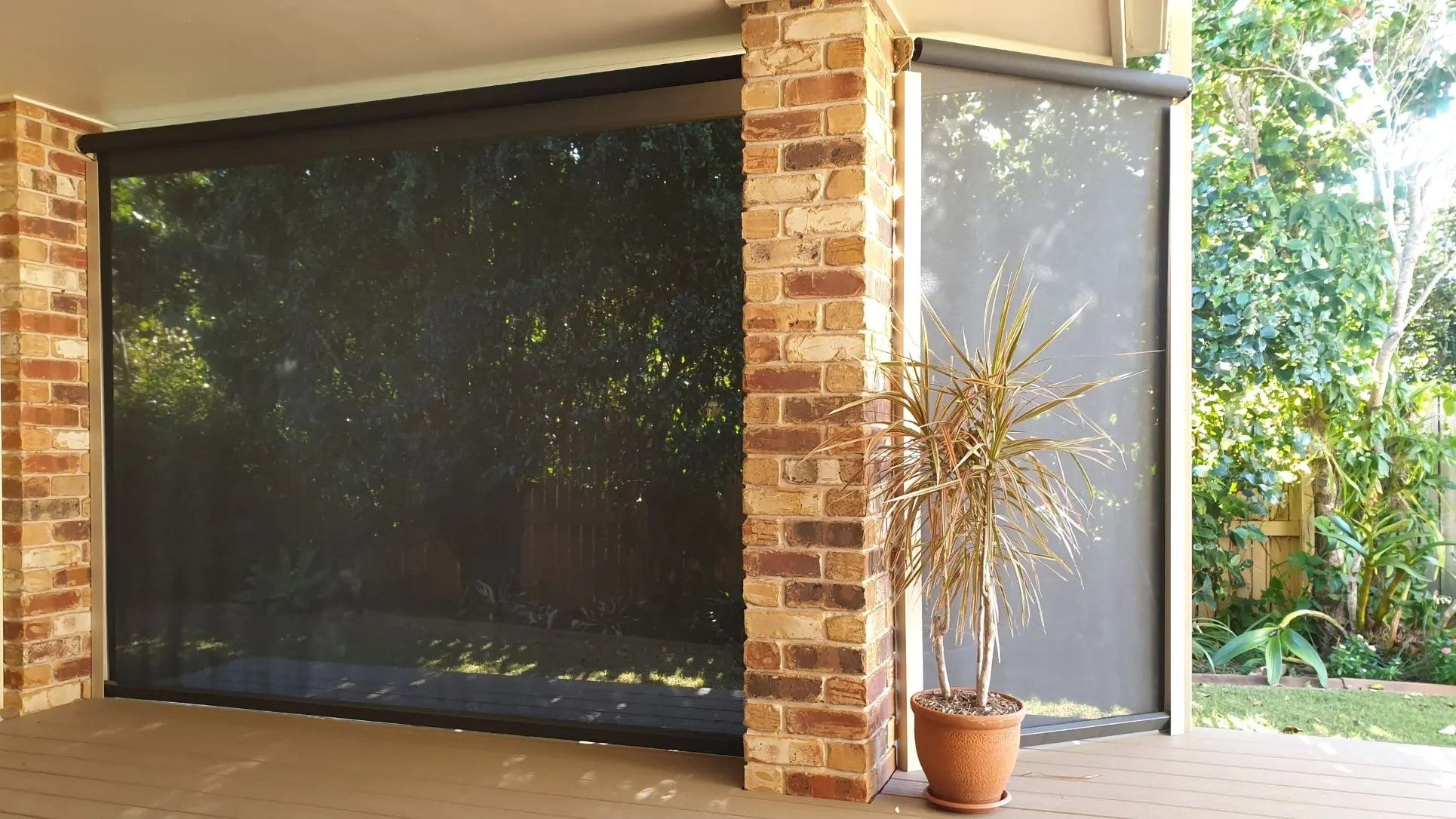 Motorized outdoor blinds for effortless operation