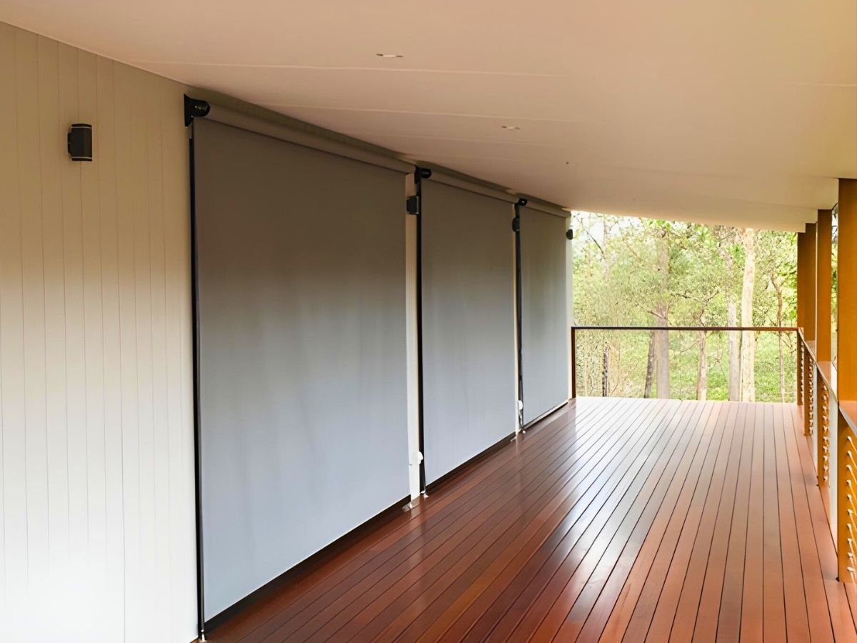 Cable Guided Outdoor Blinds enhancing indoor outdoor flow with sun control for sliding doors – Ozrite