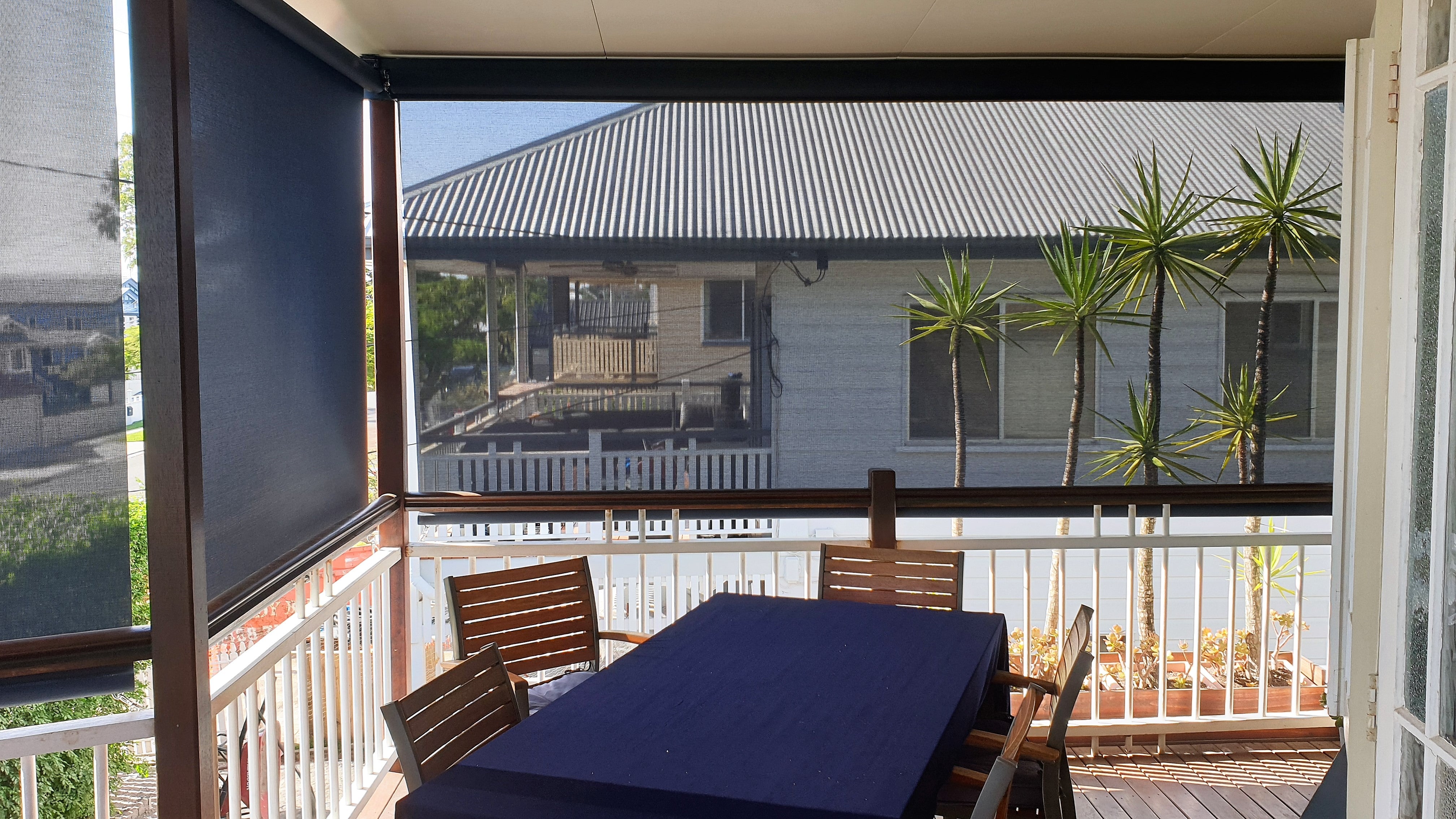 Retractable Outdoor Blind with premium outdoor fabric providing privacy shade for alfresco dining areas – Ozrite
