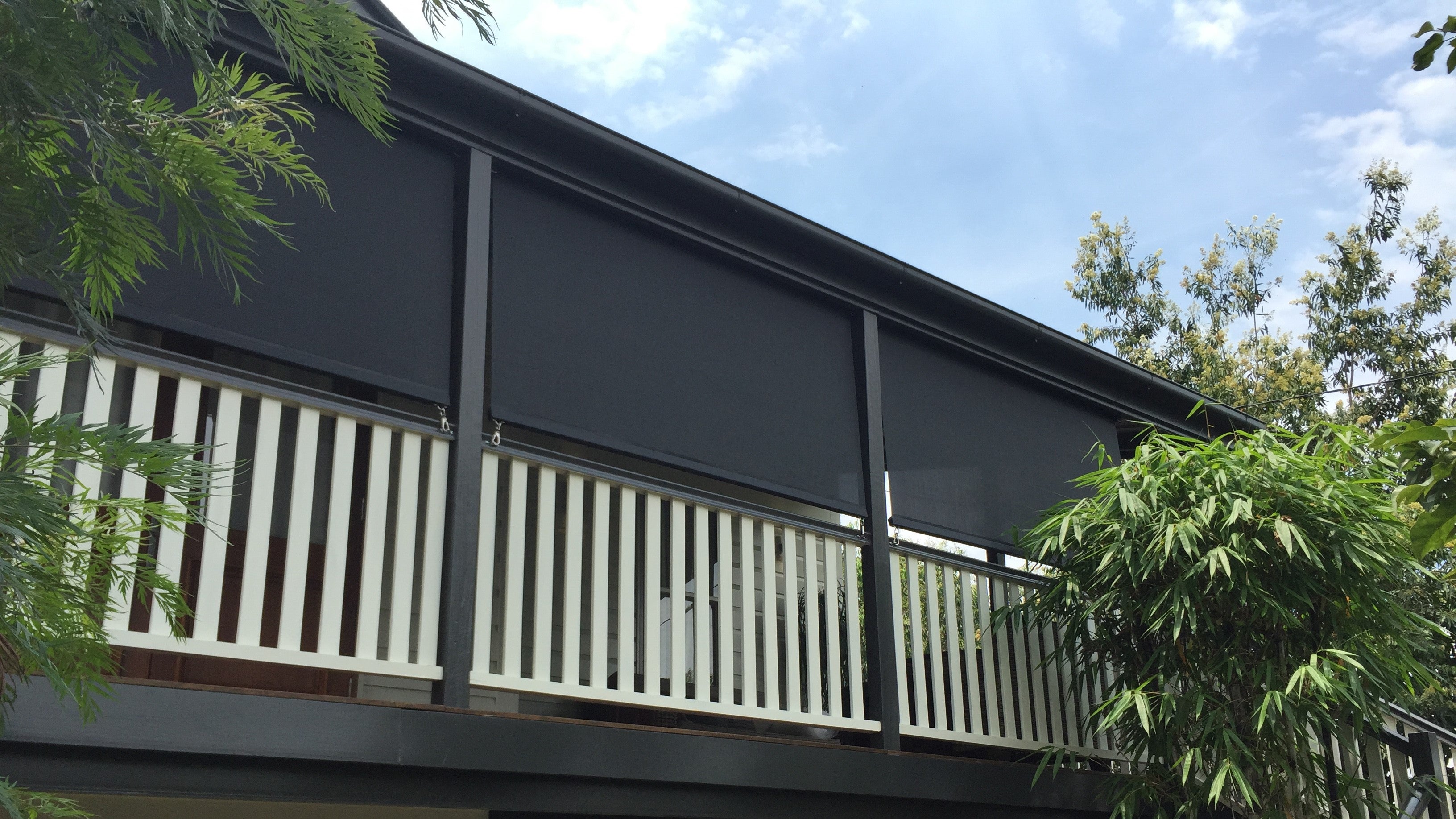 Retractable Outdoor Blind offering weather protection and privacy for balcony outdoor living spaces – Ozrite